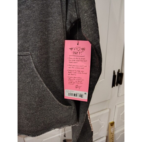 Betsy Johnson Jacket Womens XL Gray Hooded Full Zip Performance Embroidered - Picture 2 of 8